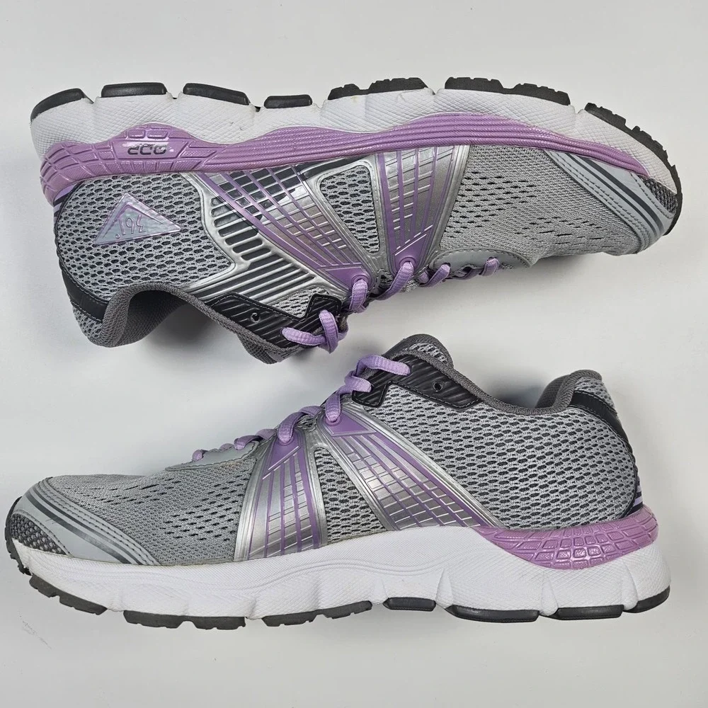 361 Degrees Womens Shield Shoes Sneakers Sz 9 Gray‎ Purple Running Athletic